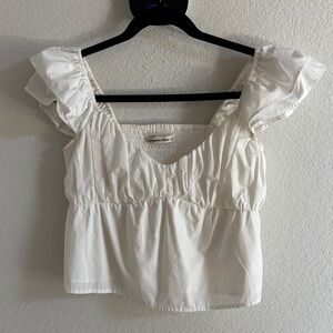 Abercrombie & Fitch white Ruffled Blouse